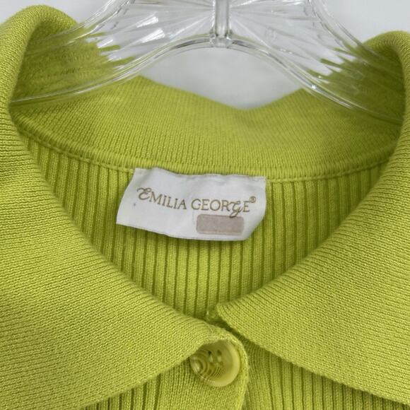 Emilia George Lime Green Eliza Button-Up Cardigan Womens SMALL Maternity Ribbed - Picture 7 of 12